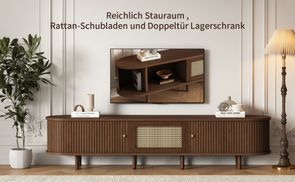 TV Ständer mit praktischer Aufbewahrung und Schiebetüren