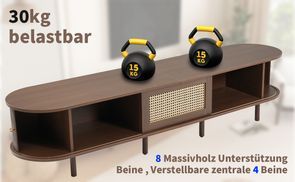 Umweltfreundlicher TV Ständer mit verstellbaren Tischbeinen