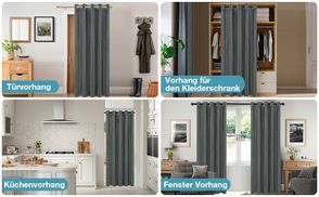 Sunmoxia Türvorhang Isoliert – Transparent, Wendbar (links/rechts), Mit Magneten, Für Türen Bis 86,4 X 203,2 Cm