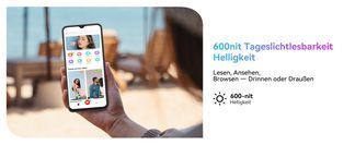 600 Nit Helligkeit: Lesbar bei jedem Licht
