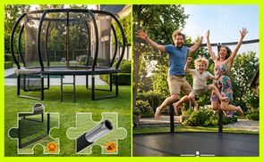 Ein Trampolin für die ganze Familie im Garten