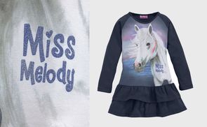 Jerseykleid mit Glitzerdruck