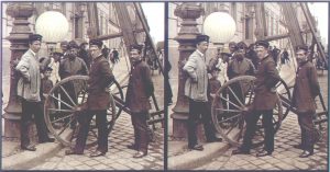 Stereoskopische Aufnahme aus 1890, die mit zwei Kameras aufgenommen wurde.