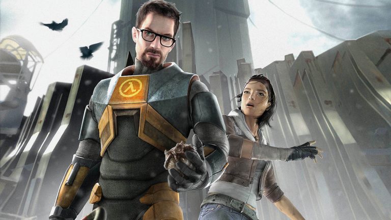 Gordon Freeman und Alyx vor der City 17 im Spiel &quot;Half-Life 2&quot;