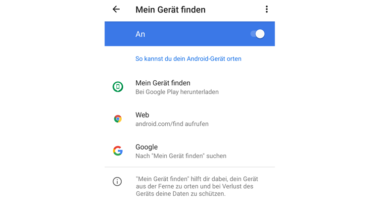 Android Gerät finden