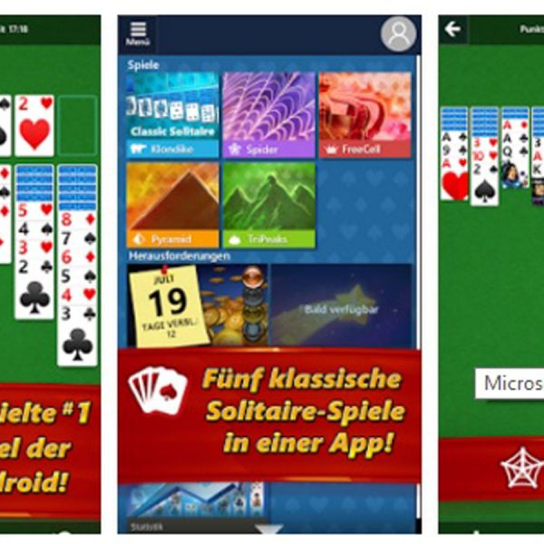 Microsoft Solitaire Collection für Android und iOS.
