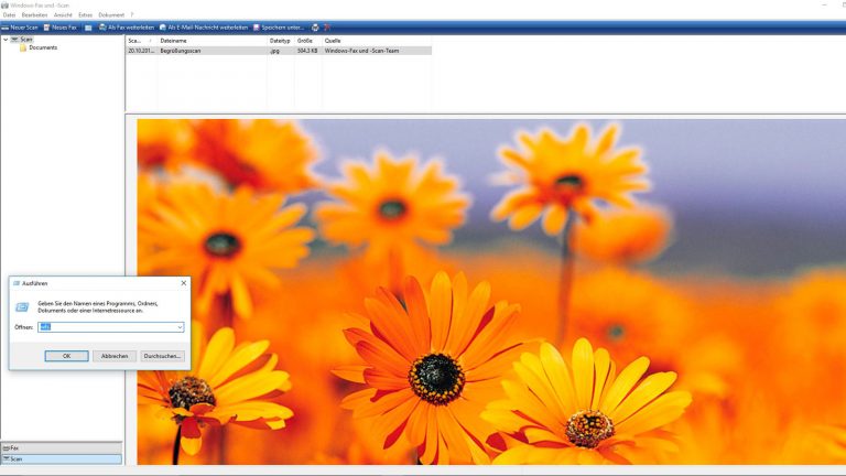 Scannen mit der kostenlosen Scanner-Software Windows-Fax und -Scan.