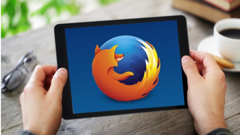 Tablet mit Firefox-Browser