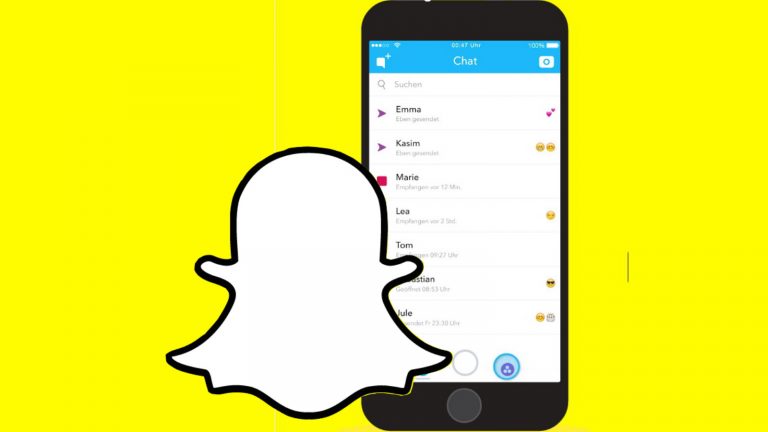 Logo und Screenshot Snapchat