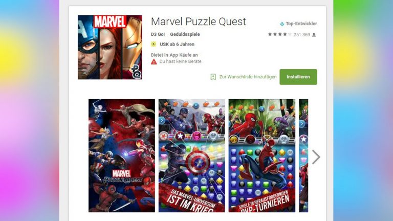 Android-Spiele: Marvel Puzzle Quest