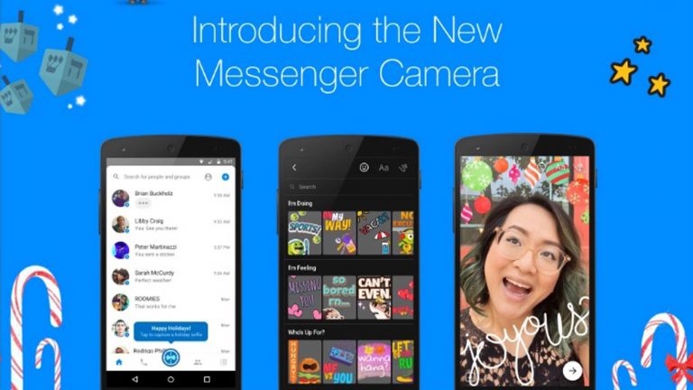 Facebook Messenger mit neuer Kamera-Funktion wie Snapchat.