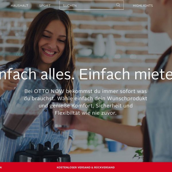 Produkte mieten &uuml;ber OTTO NOW.