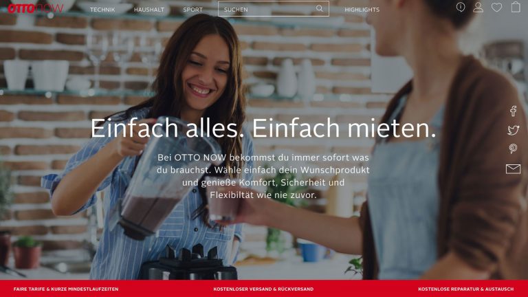 Produkte mieten &uuml;ber OTTO NOW.