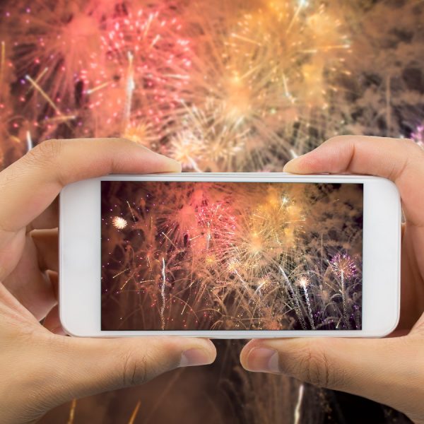 Jahreswechsel mit dem Smartphone festhalten.