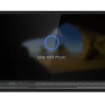 Notebook, auf dem Cortana aktiviert ist.