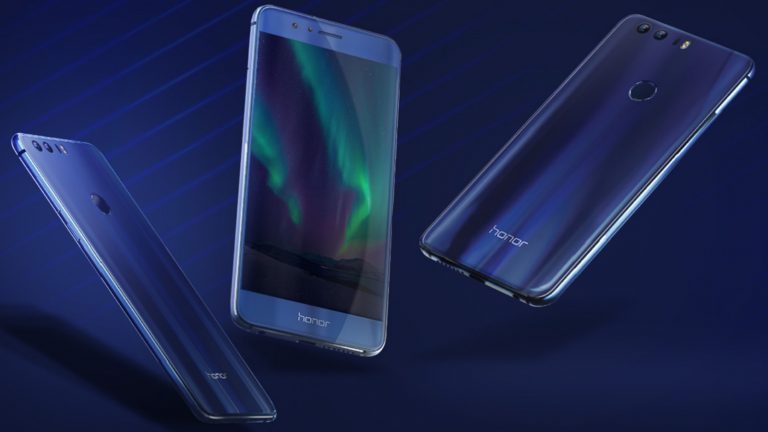 Drei Modelle des Honor 8 Smartphones