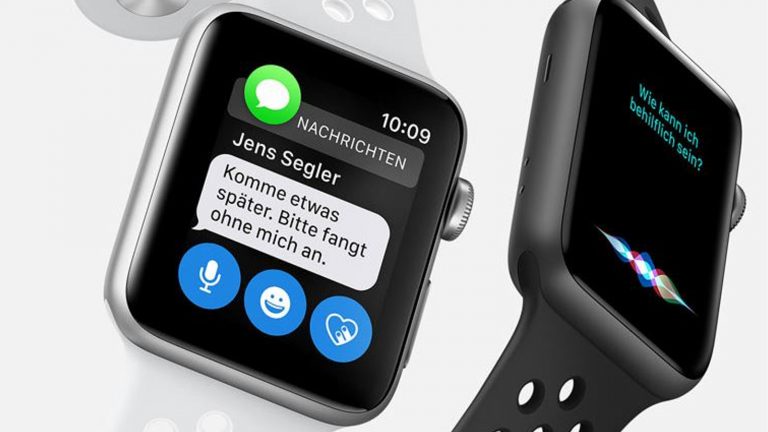 Apple Watch mit eingegangener Nachricht