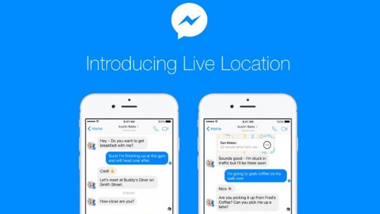 Screenshots von neuer Standort-Funktion auf Smartphone und Facebook