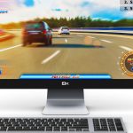 Autorennen am PC.