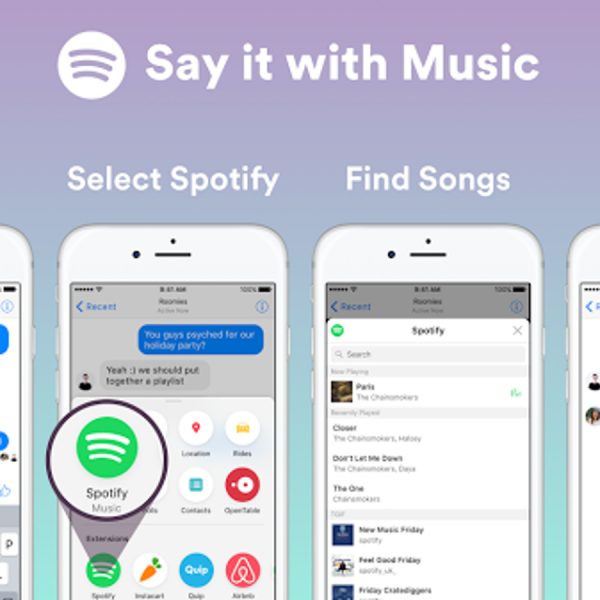 Spotify-Integration &uuml;ber Facebook auf einem Smartphone.