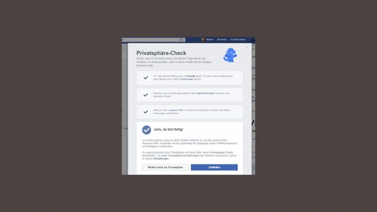 Facebook Privatsphäre Check