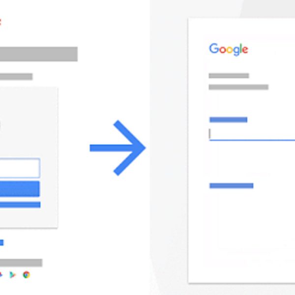 Google Anmeldeseite: Log-in vorher und nachher