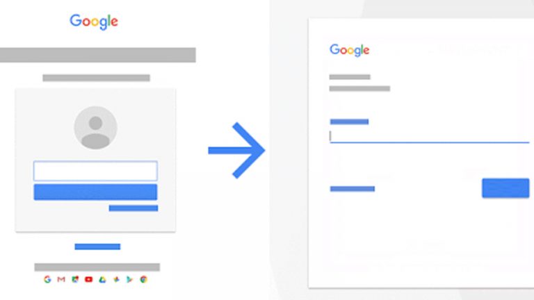 Google Anmeldeseite: Log-in vorher und nachher