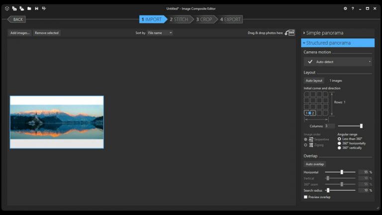 Panoramabilder erstellen Microsoft Image Editor
