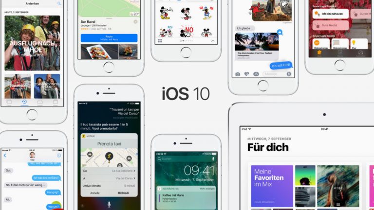 Oberfläche iPhones mit iOS 10.