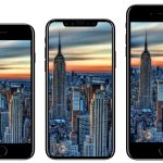 iPhone 7, iPhone 8 und iPhone 7 Plus nebeneinander