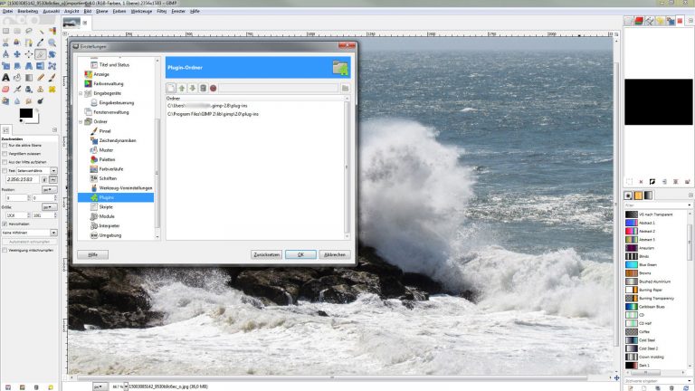 GIMP mit Plugins erweitern Einstellungen