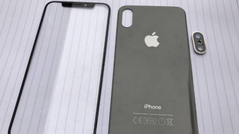 Angebliche Bauteile vorne und hinten des iPhone 8