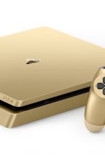 PlayStation 4 mit Controller in Gold