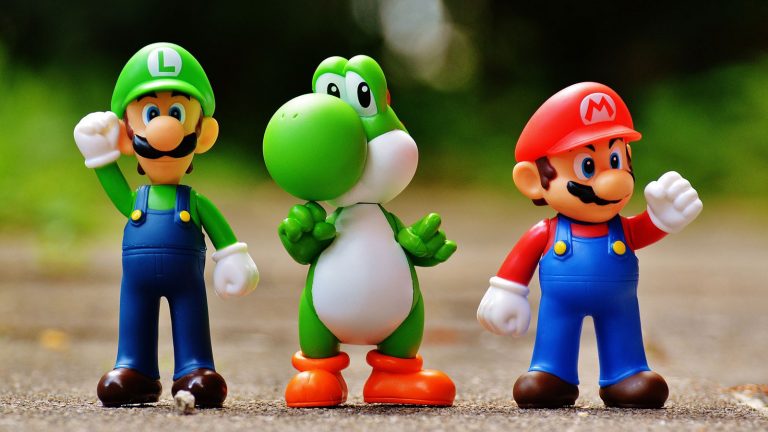 Nintendo-Helden Super Mario, Yoshi und Luigi