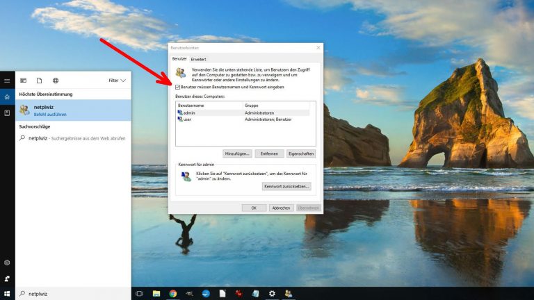 Passwort speichern – Windows ohne Log-in starten
