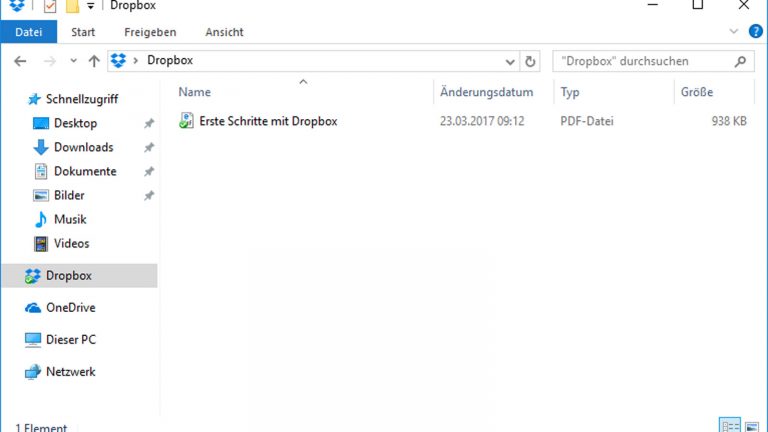 Erste Schritte mit Dropbox