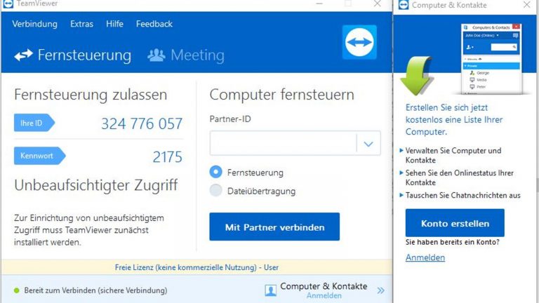 remote-desktop-teamviewer Verbindungsaufbau TeamViewer