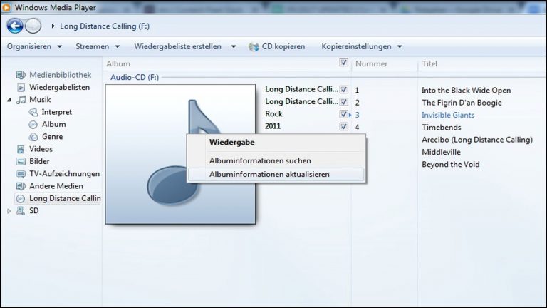 Audio-CD mit Windows Media Player umwandeln
