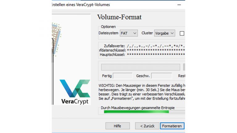 Erstellen eines VeraCrypt-Volumes