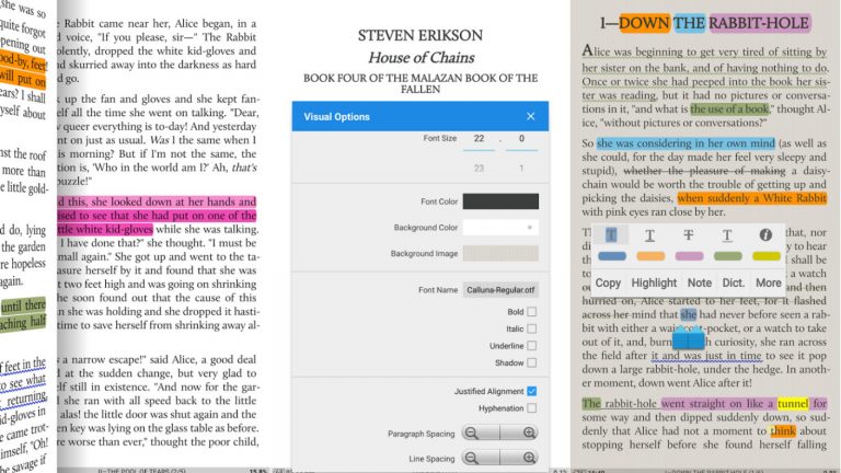 Moon+ Reader App für E-Books auf Android