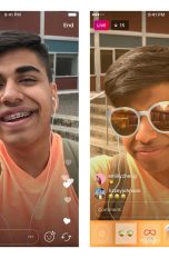 Gesichtsfilter Instagram Live-Videos
