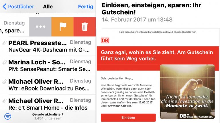 iPhone schnell bedienen E-Mail