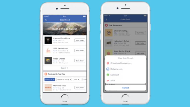 Facebook Lieferdienst-Feature