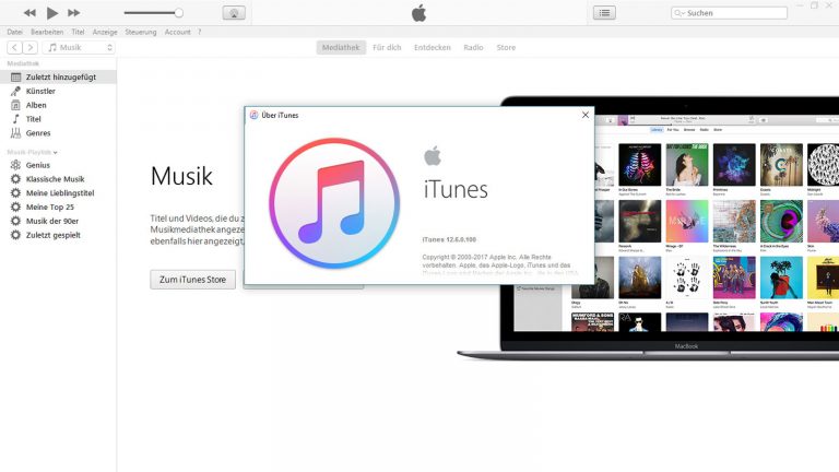 Den aktuellen Stand der iTunes-Software erfahren.