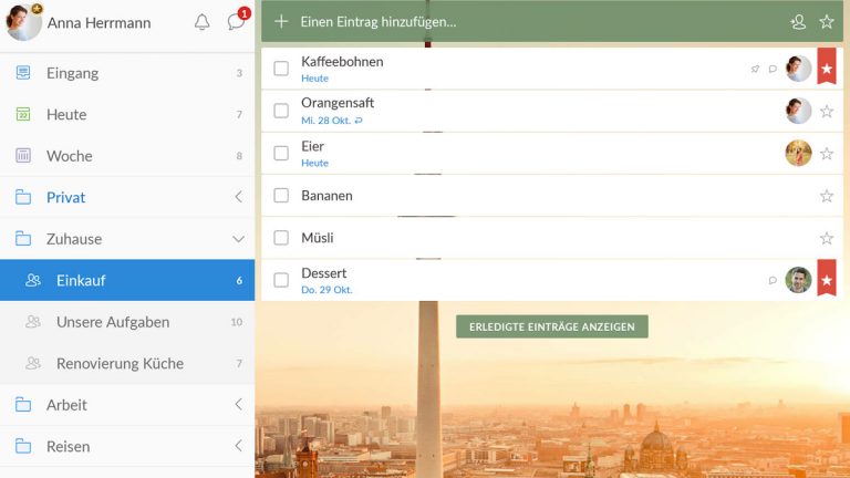 Die To-do-App Wunderlist