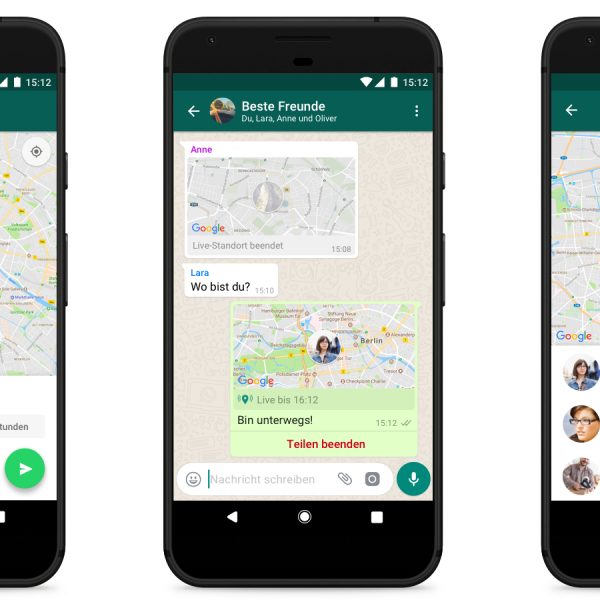 Live-Standort-Feature auf Smartphone