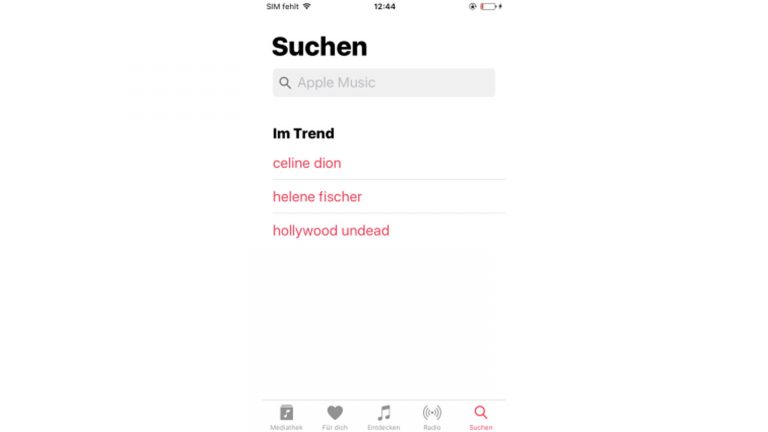 Mit der Suchfunktion lassen sich schnell bestimmte Interpreten, Alben und mehr finden