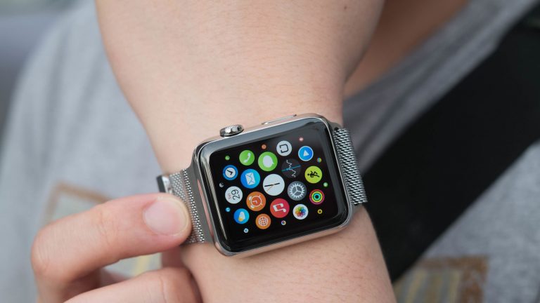 Apple Watch mit App-Menü,Krone und Seitentaste