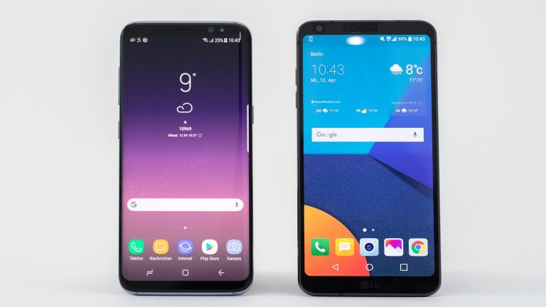 Das Samsung Galaxy S8 (l) und das LG G6