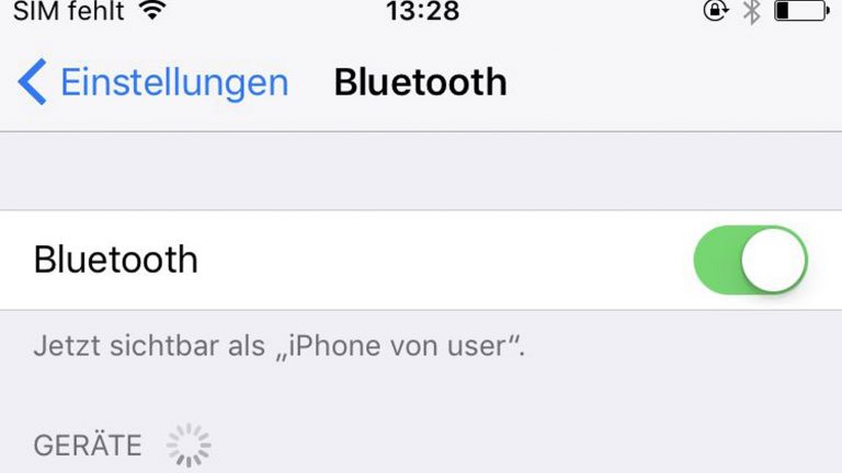 Aktivierte Bluetooth-Funktion beim iPhone